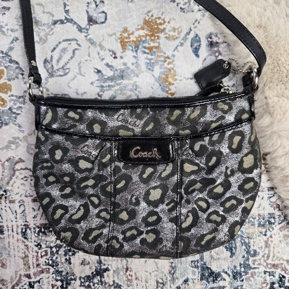 Coach Black and Silver Ocelot Animal Print Bag - Picture 2 of 16